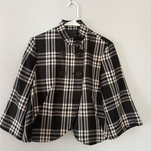 Larry Levine Black and White Plaid Jacket